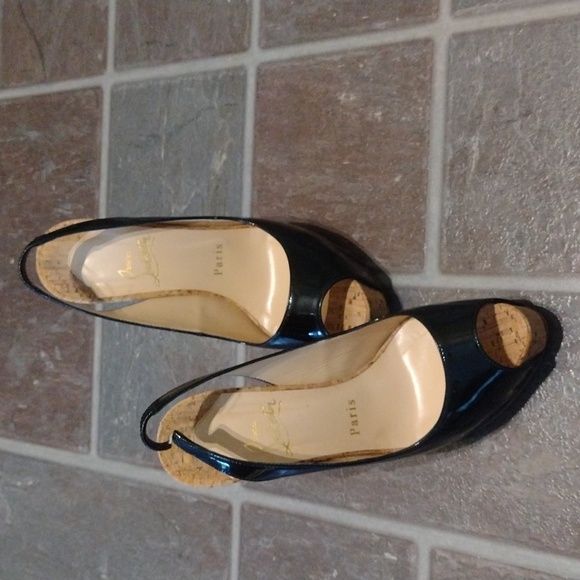 Christian Louboutin black patent leather cork platform pump size 36 - Picture 12 of 14
